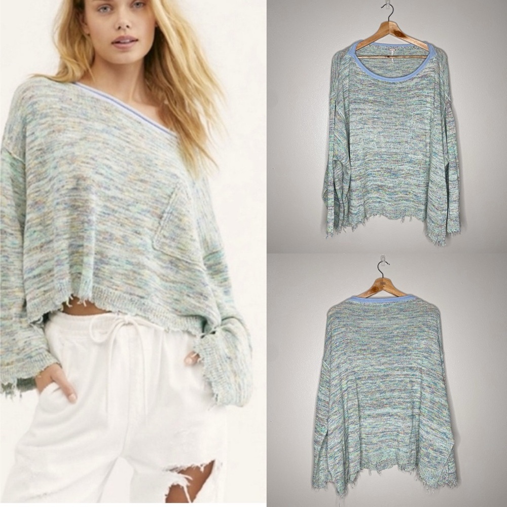 Free People Prism Pullover‎ Linen Blend Sweater, M